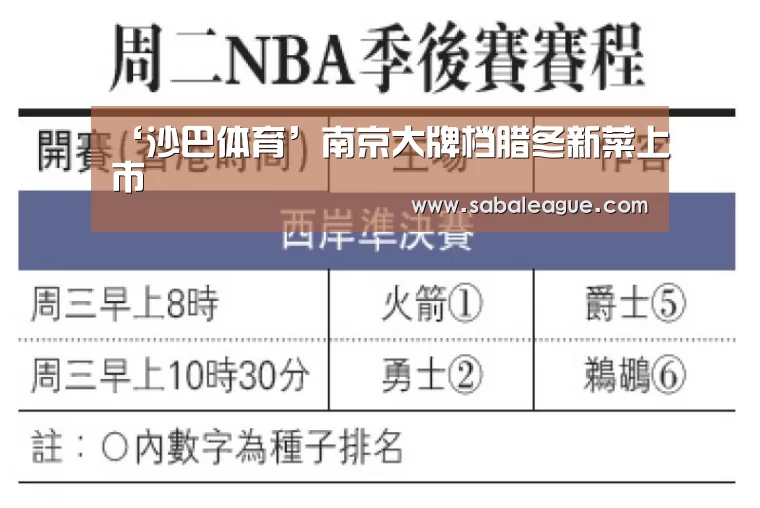 ‘沙巴体育’南京大牌档腊冬新菜上市